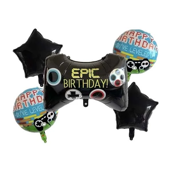 بادکنک فویلی مدل دسته بازی کد handle5pcsB1 مجموعه 5 عددی