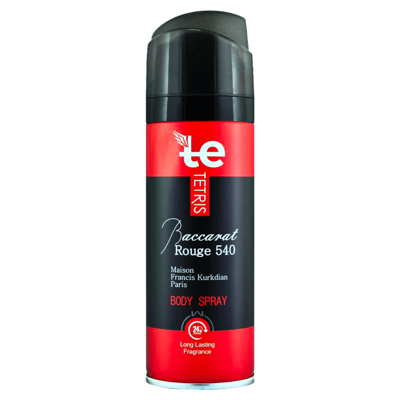 اسپری بدن زنانه تتریس مدل باکارات رژ حجم 200 میلی لیتر