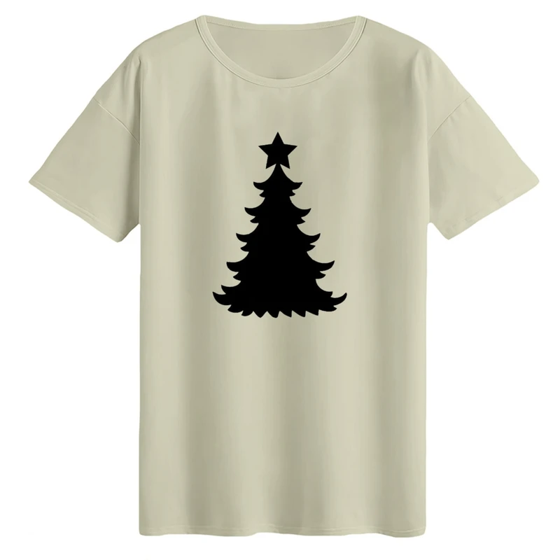 تی‌شرت لانگ آستین کوتاه زنانه مدل درخت کریسمس
