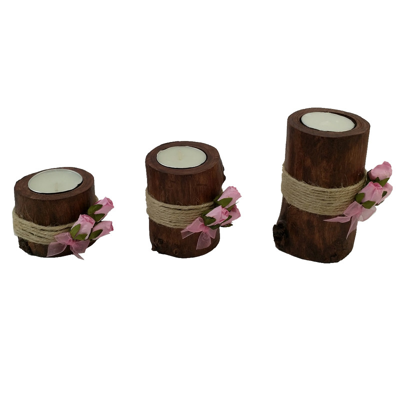 جا شمعی چوبی کد 58 مجموعه سه عددی
