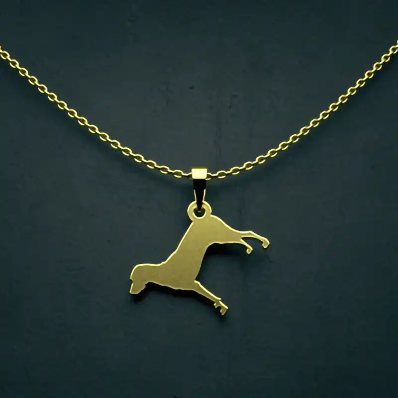 گردنبند طلا 18 عیار زنانه مدوپد مدل سگ کد J2-1-1226