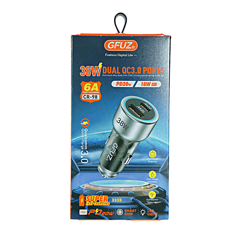 شارژر فندکی 38 وات جی فوز مدل CR-98