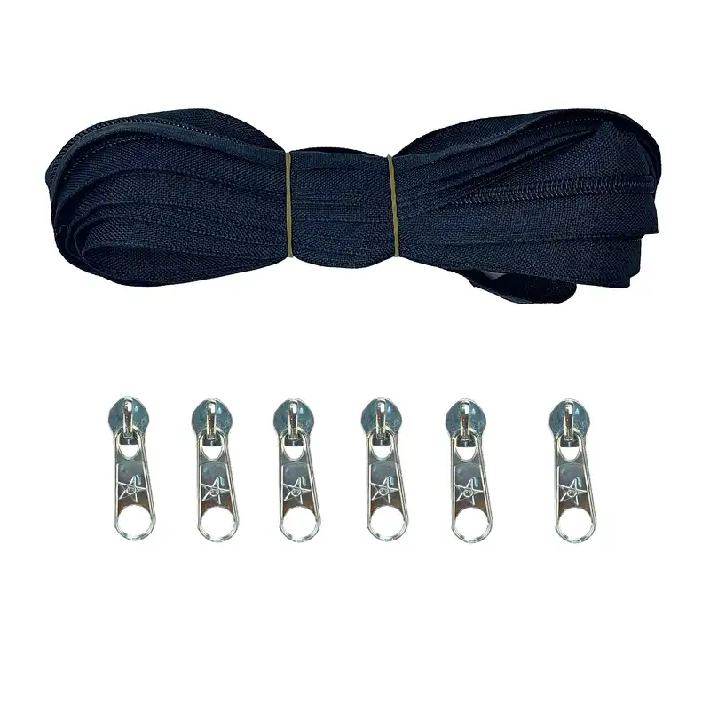 زیپ مدل 5M6S طول 5 متر به همراه سرزیپ بسته 7 عددی