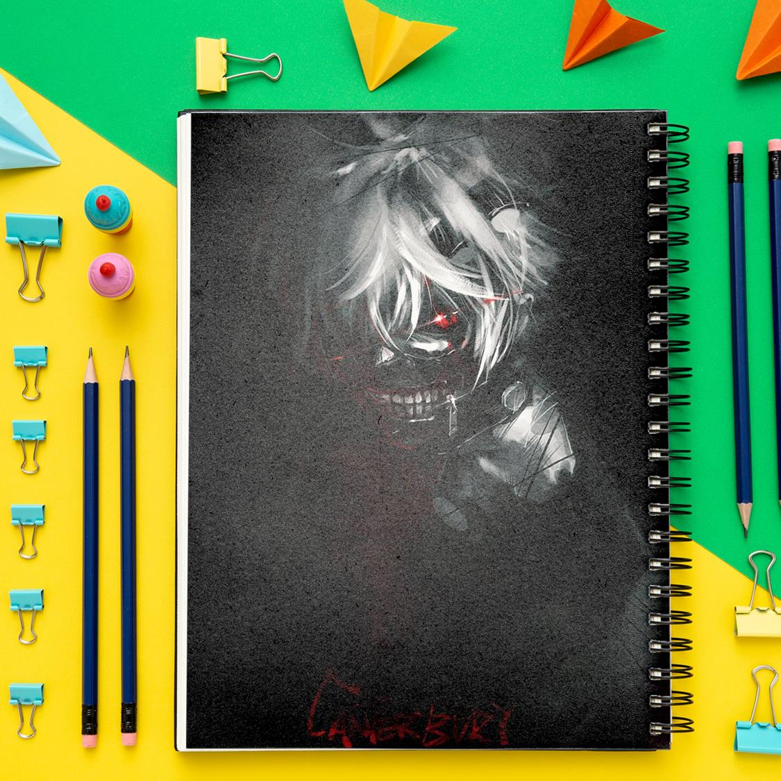 دفتر مشق باژیکان طرح انیمه توکیو غول کد 20211499 به همراه استیکر مجموعه 14 عددی