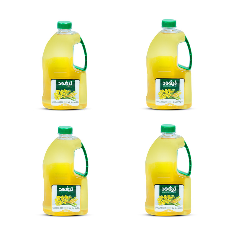 روغن ذرت و کانولا لیفود - 1500 گرم بسته 4 عددی