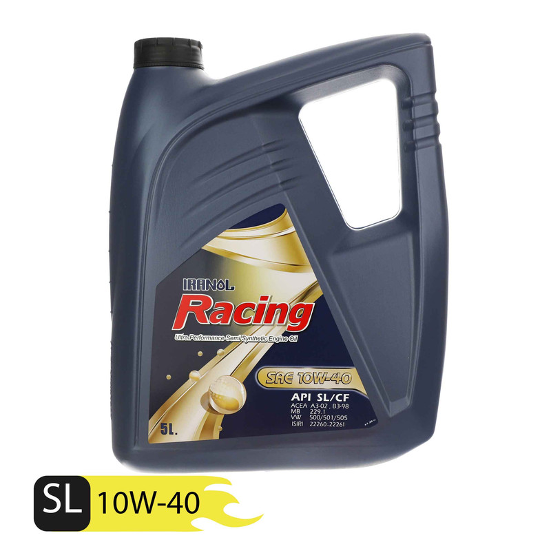 روغن موتور خودرو ایرانول مدل Racing 10W40 حجم 5 لیتر