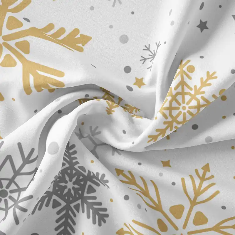 پارچه ملحفه پارچه باما مدل مخمل طرح برفی  کد 5011238