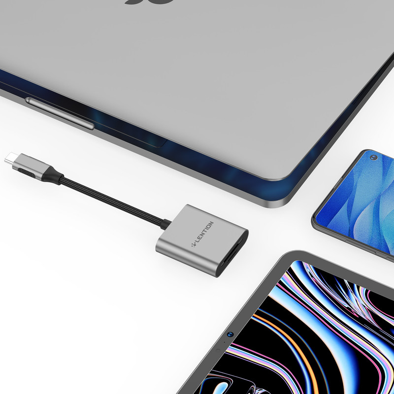مبدل USB-C به SD/microSD لنشن مدل CB-TP-C8-SIL