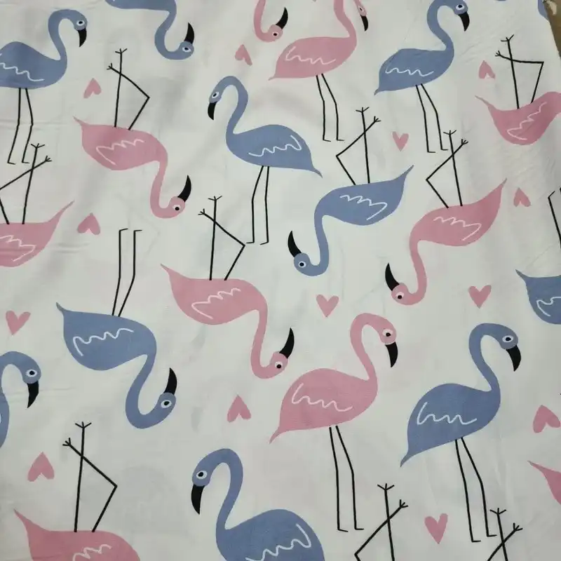 پارچه لباس مدل کودری نخی طرح فلامینگو کد A