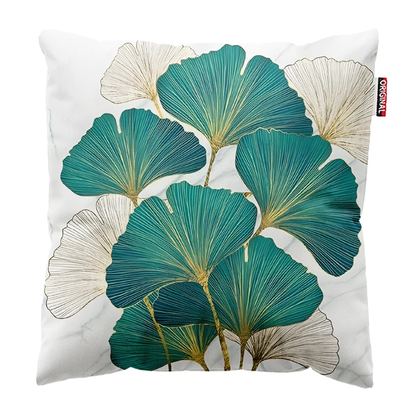 کوسن پاد آفرین مدل مینیمال طرح گل و برگ کد PK303571 سایز 30*30 سانتی متر