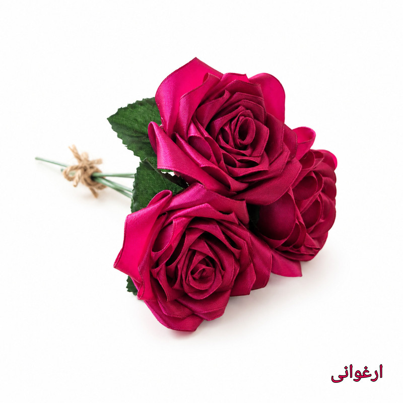 دسته گل مصنوعی مدل رز روبانی ۳ شاخه