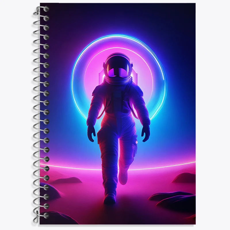 دفتر زبان 50 برگ خندالو مدل سه خط طرح فضانورد کد N3326