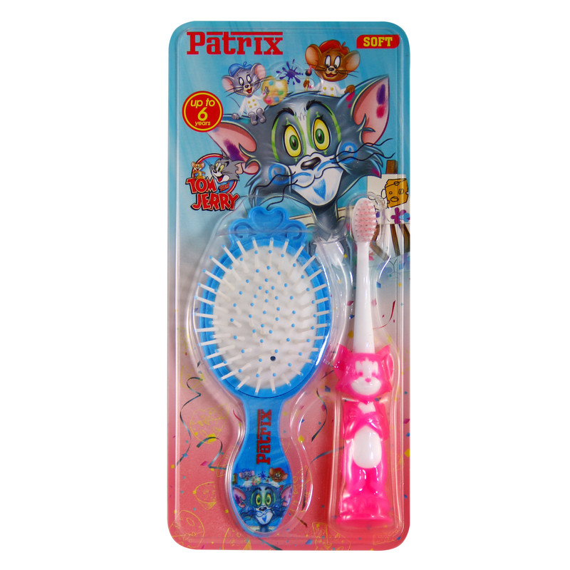 مسواک پاتریکس مدل tom & jerry با برس نرم به همراه برس مو