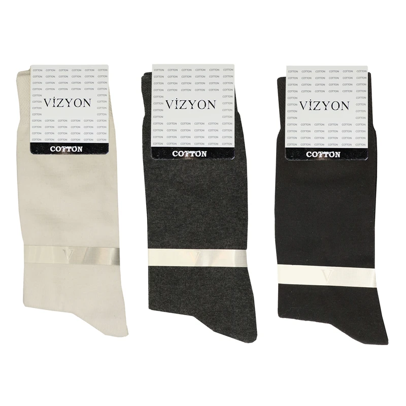 جوراب ساق بلند مردانه ویزیون کد VMS107/3Z3 بسته 3 عددی