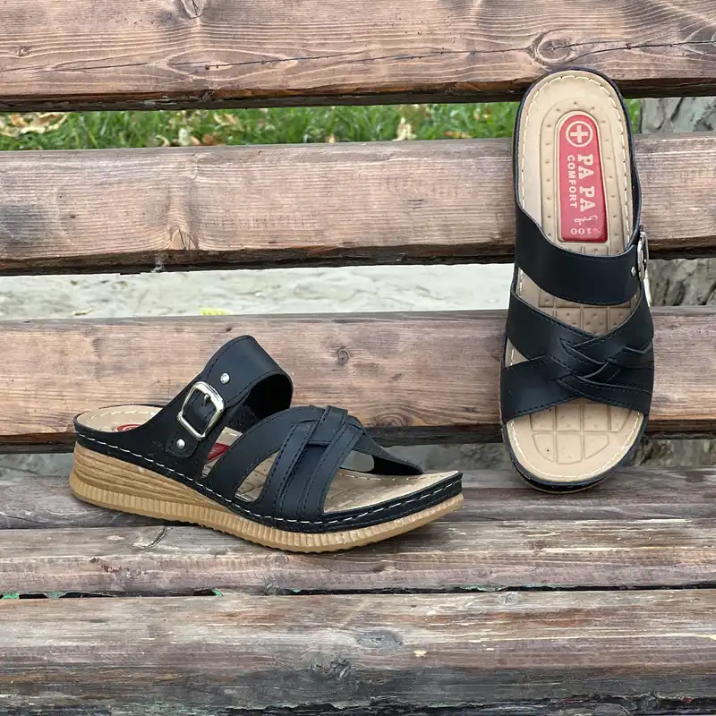 دمپایی زنانه پاپا مدل طبی دوختی کد Bk-700