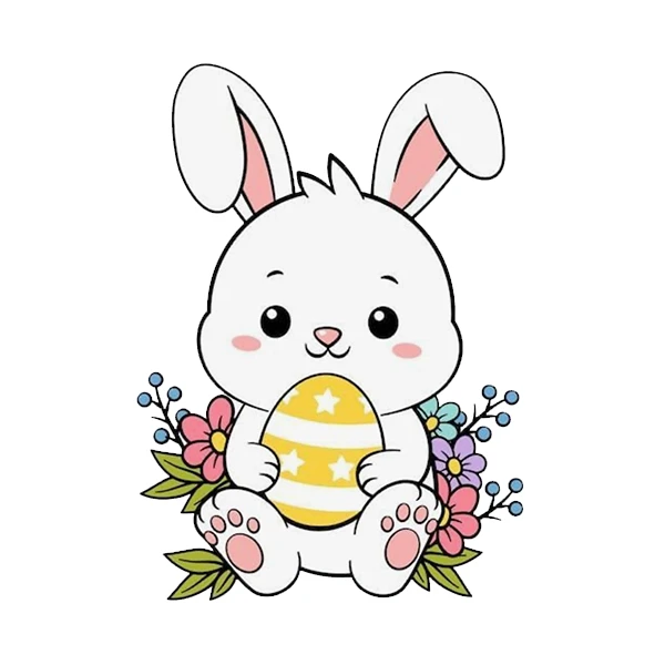 استیکر پارچه و لباس پاد آفرین طرح خرگوشی کد 1360