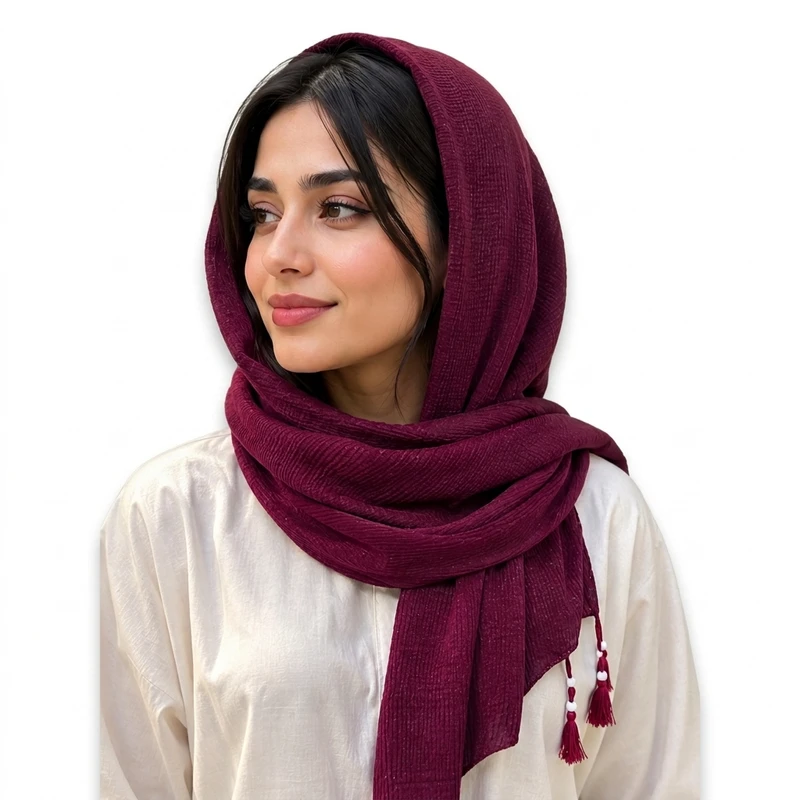 شال زنانه نخ پلیسه مدل 1008