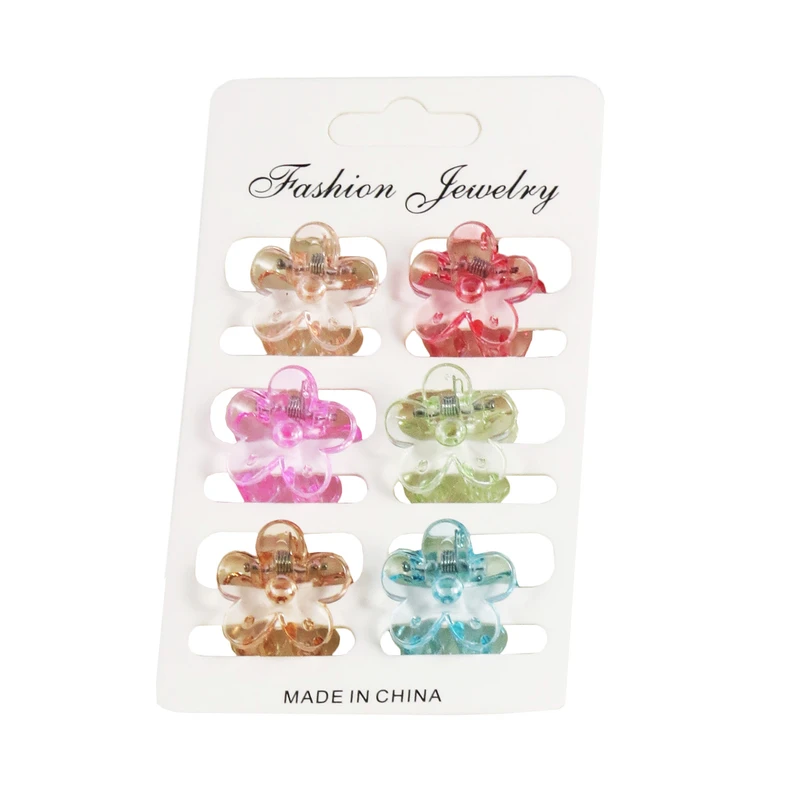 کلیپس مو زنانه مدل بابونه کریستالی کد 1533 مجموعه 6 عددی