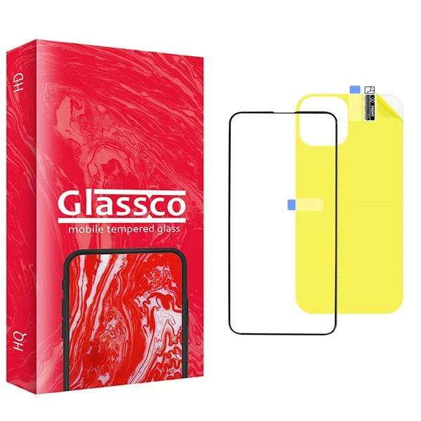 محافظ صفحه نمایش شیشه ای گلس کو مدل CGo1 مناسب برای گوشی موبایل اپل iPhone 13 pro  به همراه محافظ پشت گوشی
