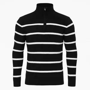 پلیور یقه ایستاده مردانه مدل نیم زیپ