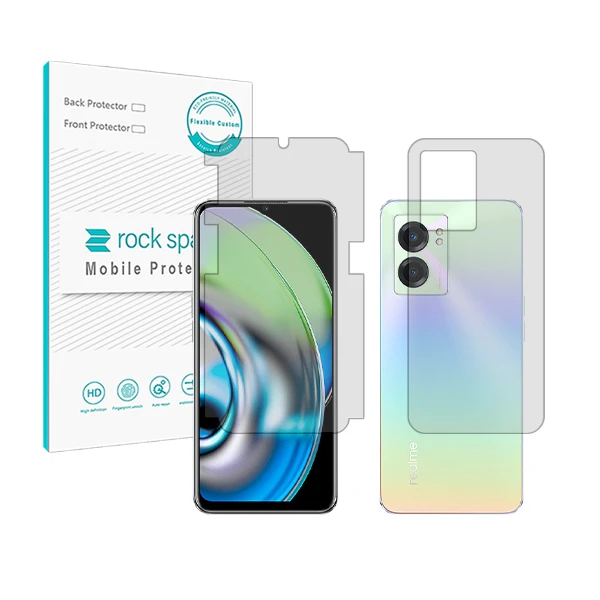 محافظ صفحه نمایش شفاف راک اسپیس مدل HyGEL مناسب برای گوشی موبایل ریلمی V23 به همراه محافظ پشت گوشی