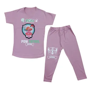 ست تی شرت و شلوارک دخترانه مدل ch-paw-50