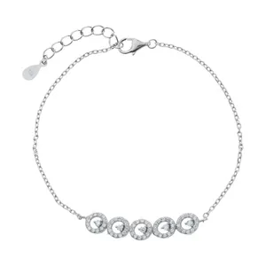 دستبند نقره آی جواهر طرح سیرکل کد 77220D