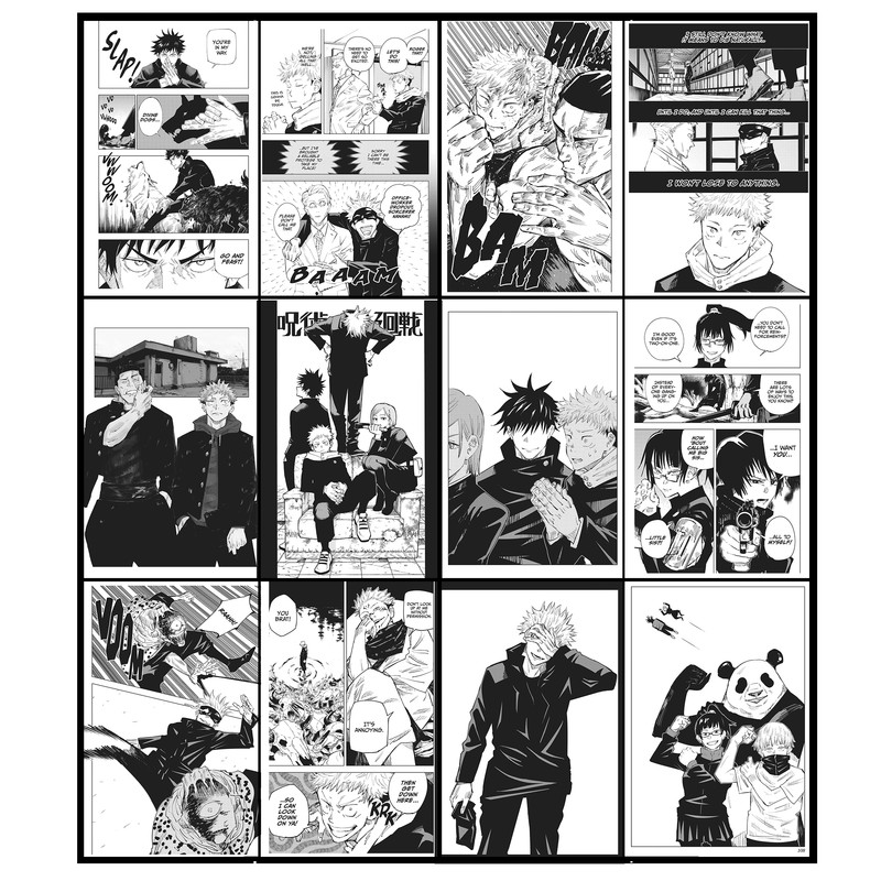 پوستر دیواری مدل انیمه جوجیتسو کایسن Jujutsu Kaisen کد 8 مجموعه 12 عددی