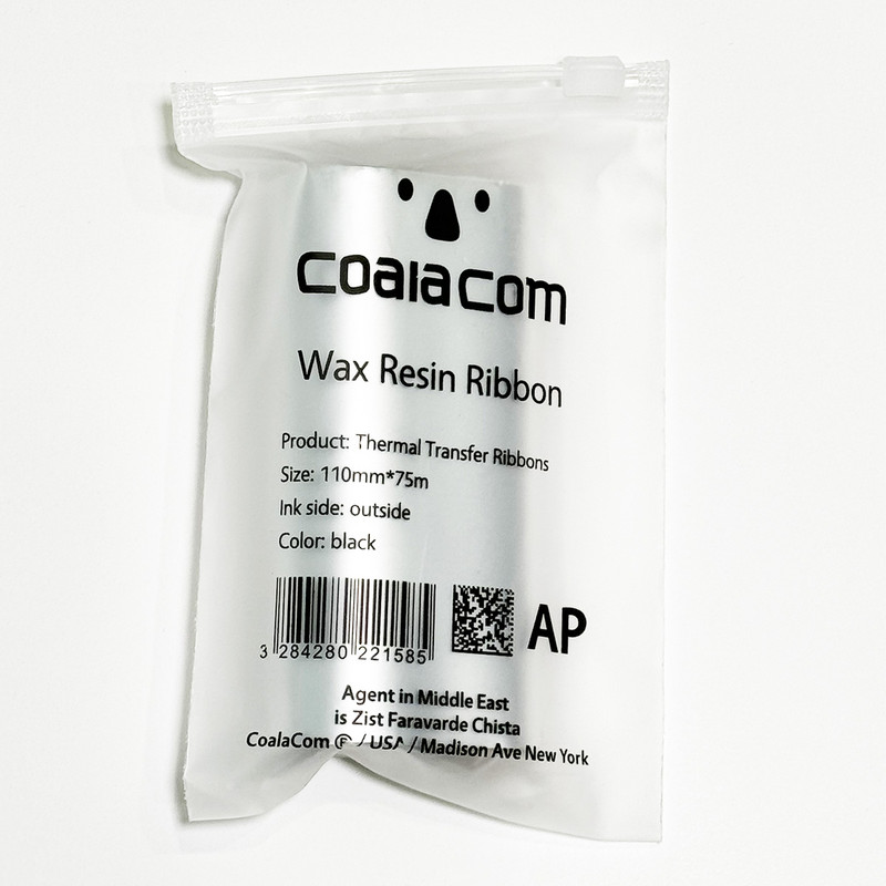 ریبون پرینتر لیبل زن کوالاکام مدل سوپر رزین WAX/RESIN 110mm x 75m بسته سه عددی