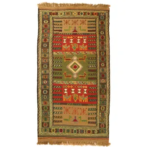 گلیم دستبافت مدل کردی کد 410347