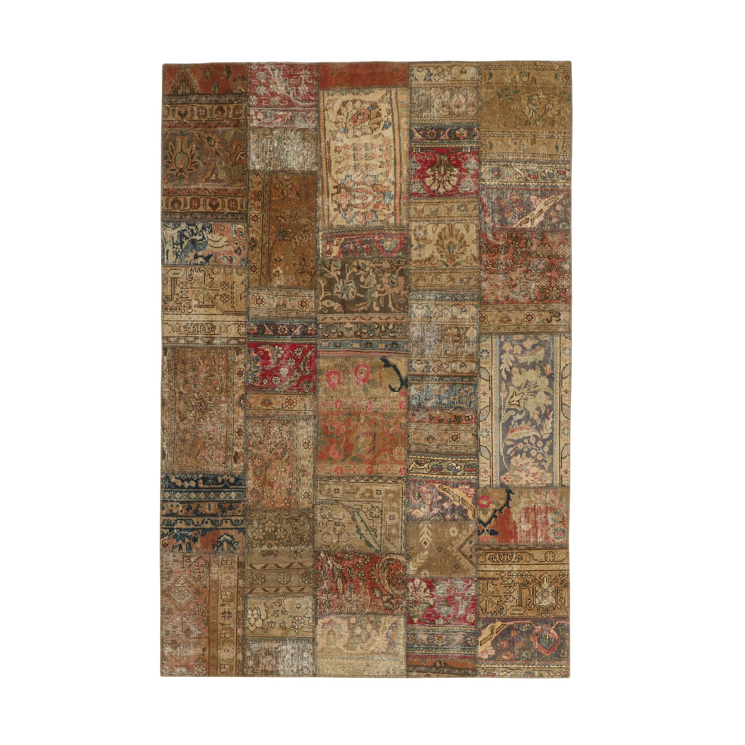  کلاژ فرش دستبافت چهار متری مدل تکه دوزی کد 540989