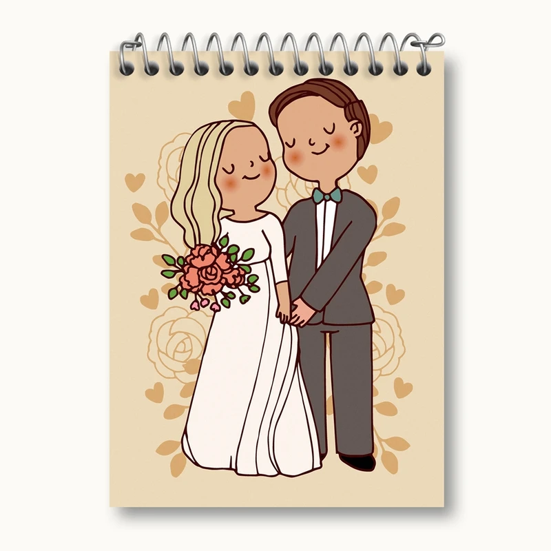 دفتر یادداشت 50 برگ خندالو مدل عروس و داماد کد 29622