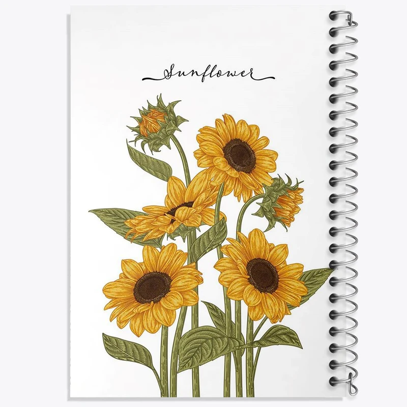 دفتر مشق 50 برگ خندالو مدل گل آفتابگردان کد 29541