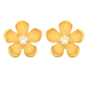 گوشواره طلا 18 عیار زنانه طلای مستجابی مدل گل پنج پر کد 670160