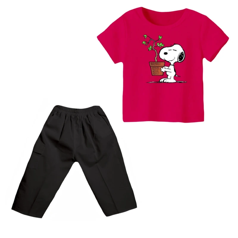 ست تی شرت و شلوارک پسرانه مدل اسنوپی کد ۵۹