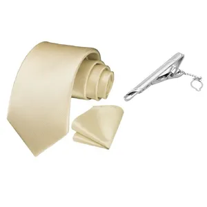 ست کراوات و دستمال جیب و گیره کراوات مردانه مدل TVF کد 35