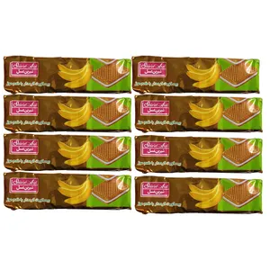 بیسکویت کرمدار موزی شیرین عسل - 120 گرم بسته 8 عددی
