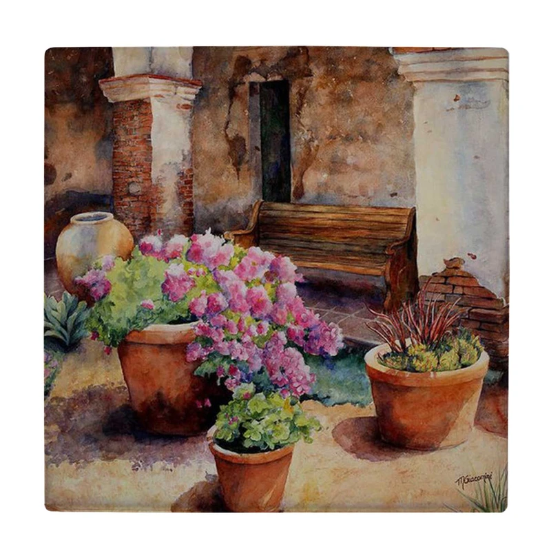 زیر لیوانی طرح نقاشی گلدان های گل کد    3281429_759