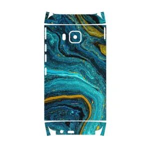 MAHOOT Turquoise marblewith golden streaks-FullSkin Cover Sticker for HTC One M9