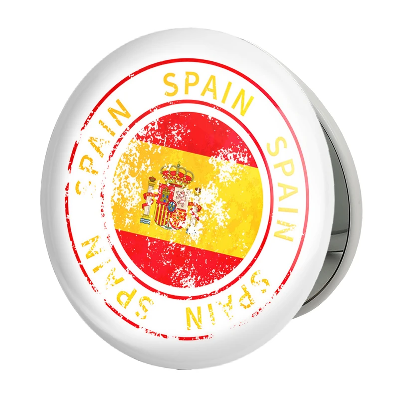 آینه جیبی خندالو طرح پرچم اسپانیا مدل تاشو کد 20669 