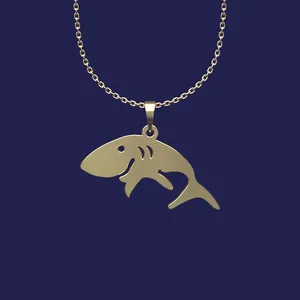 گردنبند طلا 18 عیار زنانه مدوپد مدل کوسه کد T2-1-1014