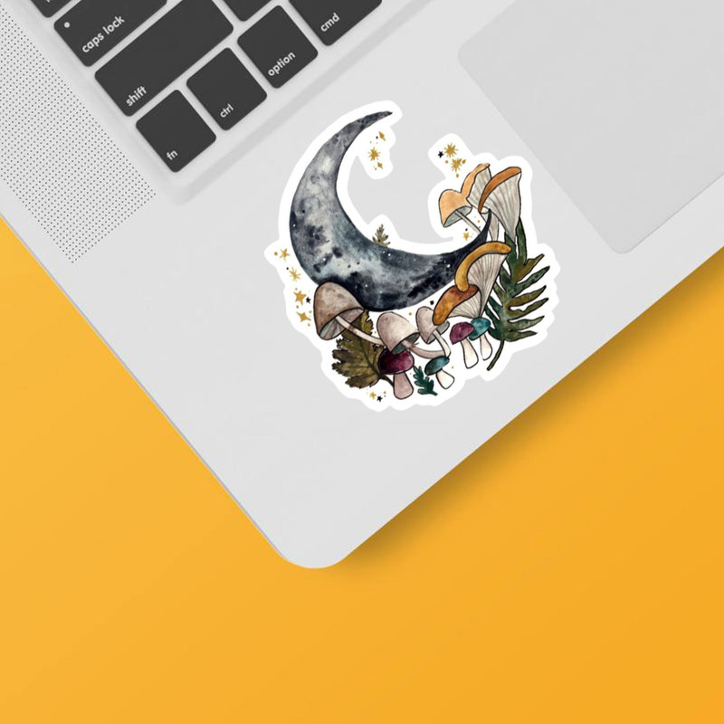 استیکر لپ تاپ و موبایل بووم طرح ماه کد mm46