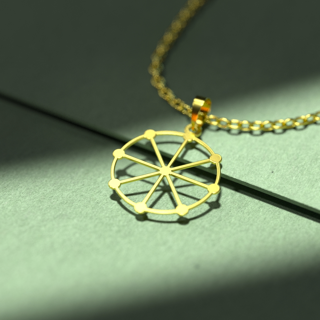 گردنبند طلا 18 عیار زنانه مدوپد مدل دایره کد F3-1-1287