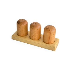 نمکدان چوبی مدل vach3 بسته 3 عددی به همراه استند