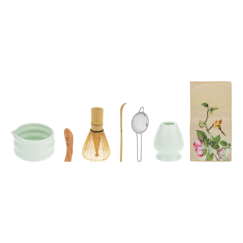 سرویس چای خوری 6 پارچه ماچا مدل ماچا خوری به همراه دستمال