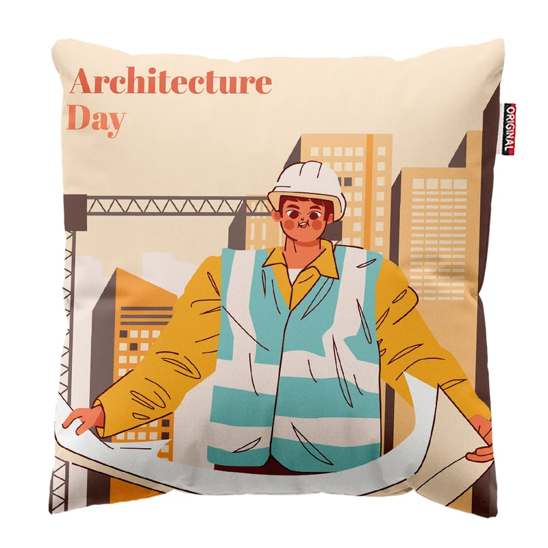 کوسن پاد آفرین مدل مهندس معمار آرشیتکت کد PK301700 سایز 30*30 سانتی متر