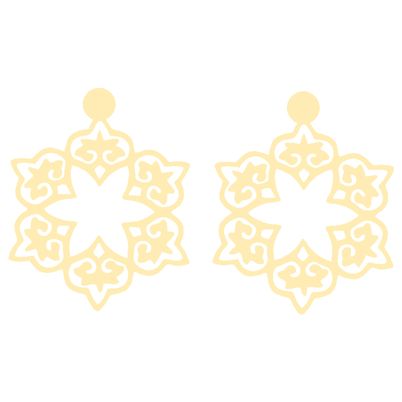 گوشواره طلا 18 عیار زنانه کرابو طرح اسلیمی  مدل Kr5104