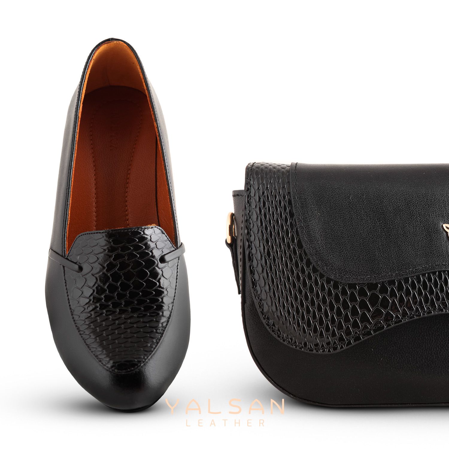 ست کیف و کفش زنانه چرم یلسان مدل هیوار کد KELARA-MRV-915-msk - - 4