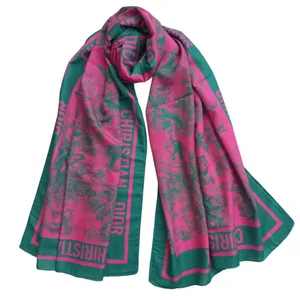 شال زنانه مدل نخی تابستانی حاشیه ساده طبیعت کد 21