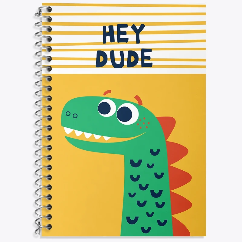 دفتر زبان 50 برگ خندالو مدل سه خط طرح دایناسور کد N570